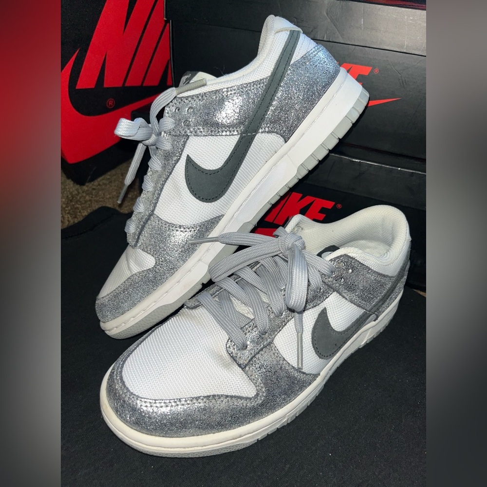 Nike Dunk Low Golden Gals Metallic Silver - Size 7.5 W